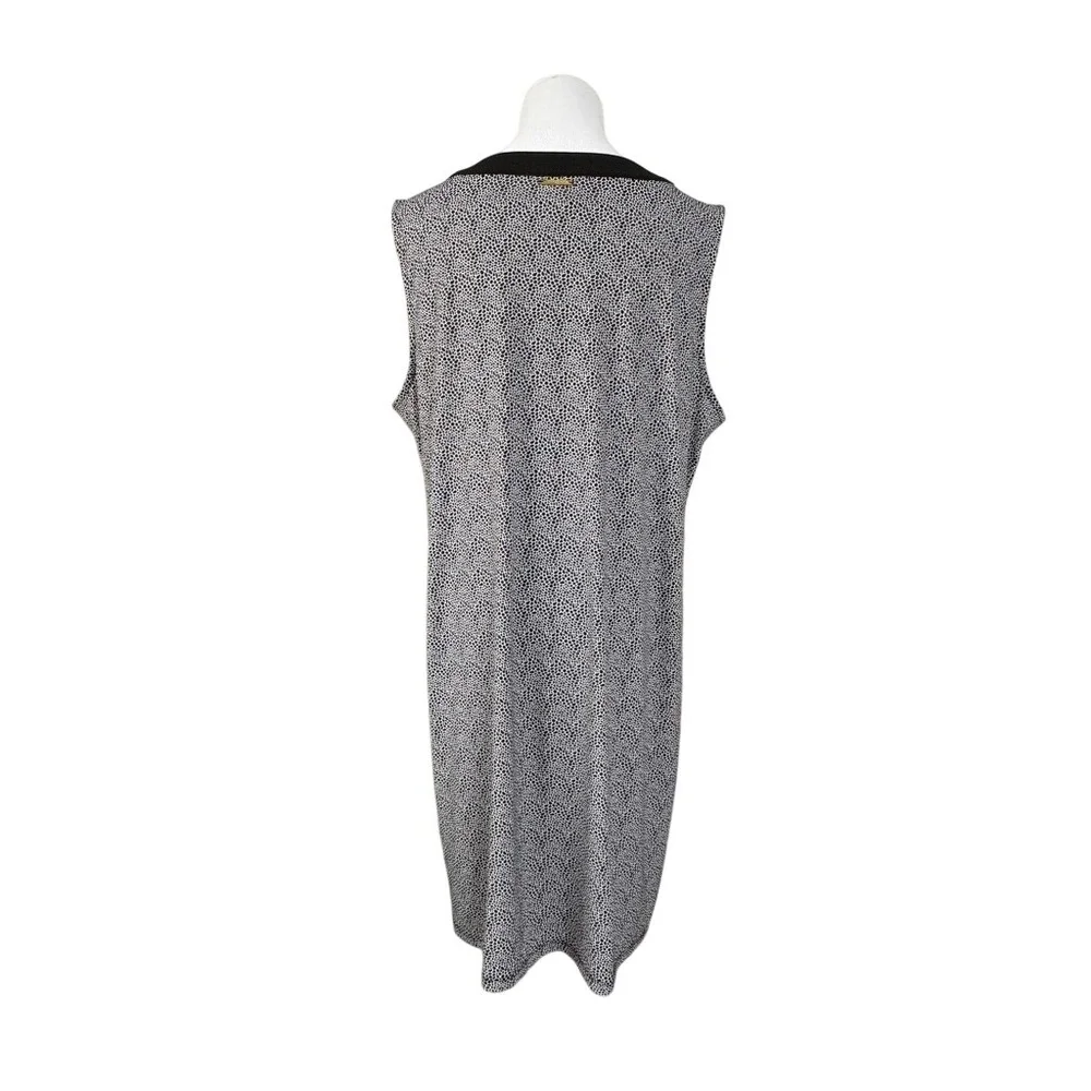 Michael Kors Black White Shift Dress XL Criss Cross Designer Edgy Elegance
